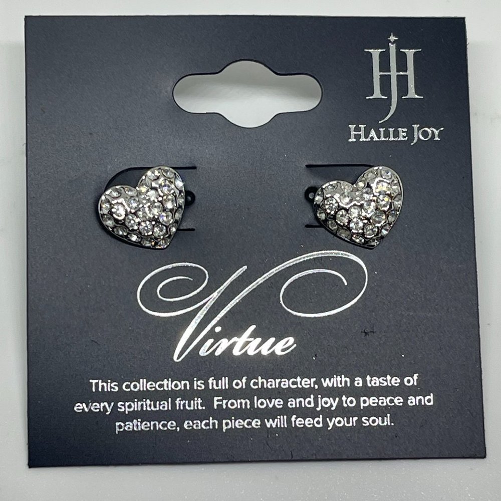 Halle Joy White Crystal Stud Earrings
